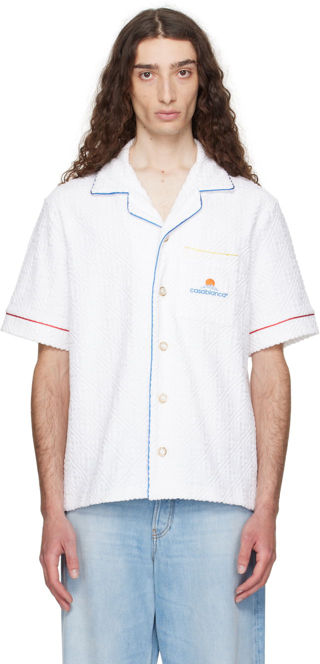 Casablanca Monogram Jacquard Towelling Short Sleeve Shirt