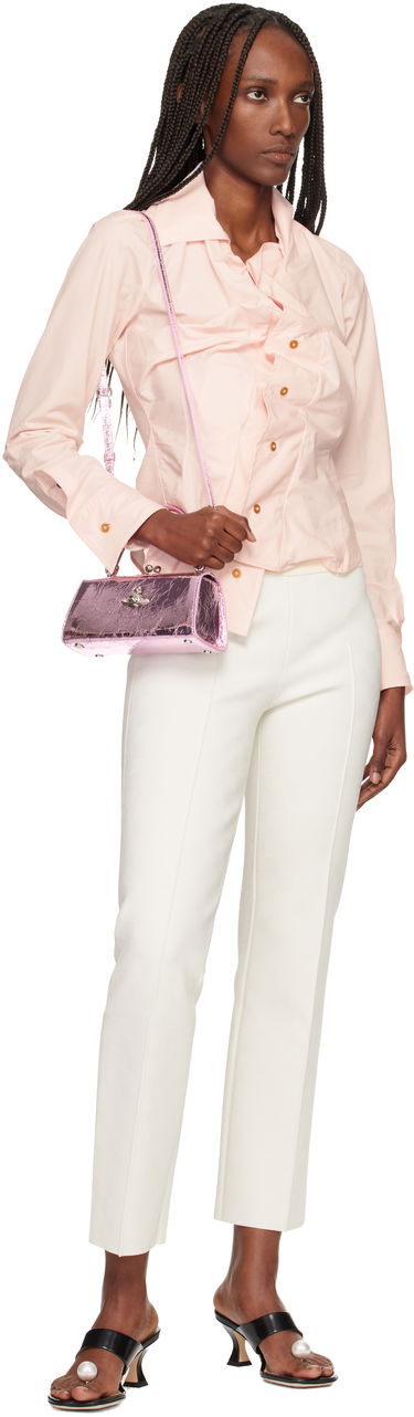 Дамска чанта Vivienne Westwood Vivienne Westwood Doll XL Crinkled Metallic Frame Bag Розово | 4B01000QW-L00A7-, 3