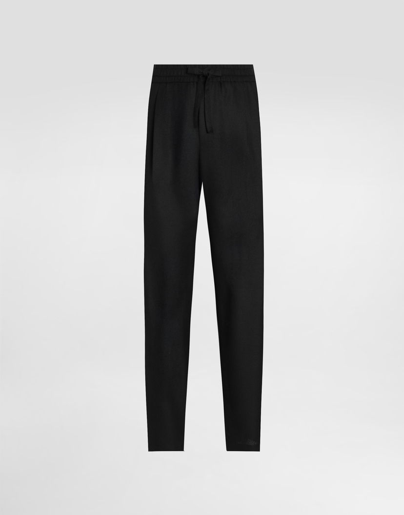 Спортни панталони Dolce & Gabbana Dolce & Gabbana Garment-dyed Wool Joggers Черно | GP12QTFU25EN0000