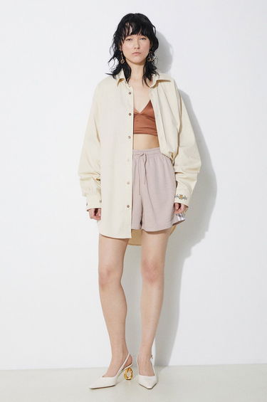 Къси панталони adidas Originals adidas Originals 3 Stripe French Terry High Waist Shorts Бежово | IP0694, 1