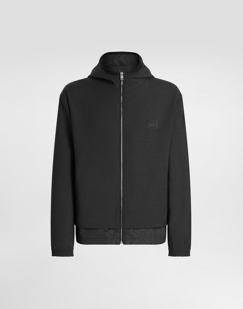 Яке Dolce & Gabbana Dolce & Gabbana Wool Canvas Hooded Jacket Черно | G9BSQTFURK8N0542