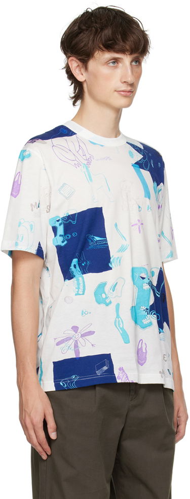 Тениска Paul Smith PS Paul Smith Mag Obsessions Graphic T-Shirt Бяло | M2R-220X-L21855, 1