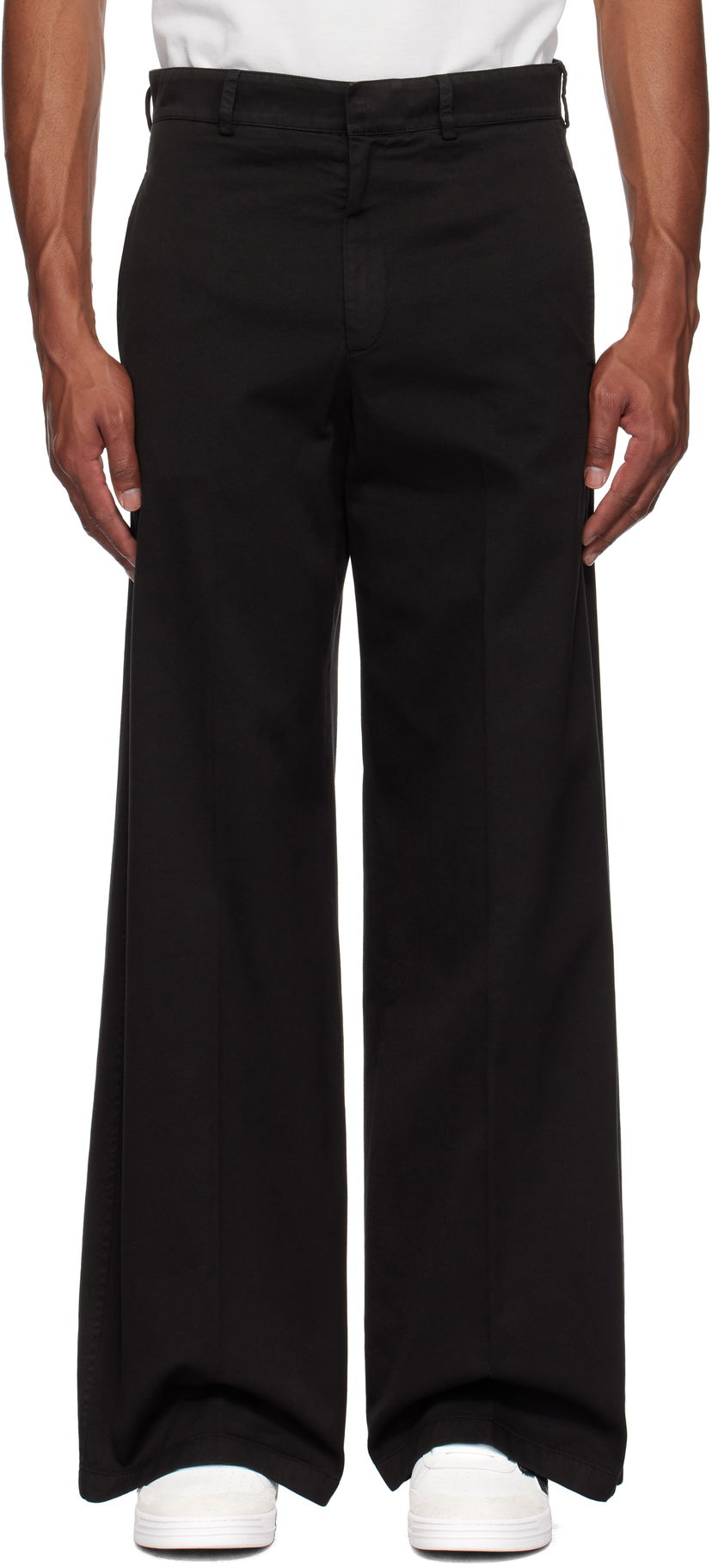 Панталони Palm Angels Wide Leg Trousers Черно | PMCA166F24FAB0011001