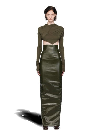 Пола Rick Owens Dirt Pillar Denim Maxi Skirt Зелено | RO02C1369 SLQ