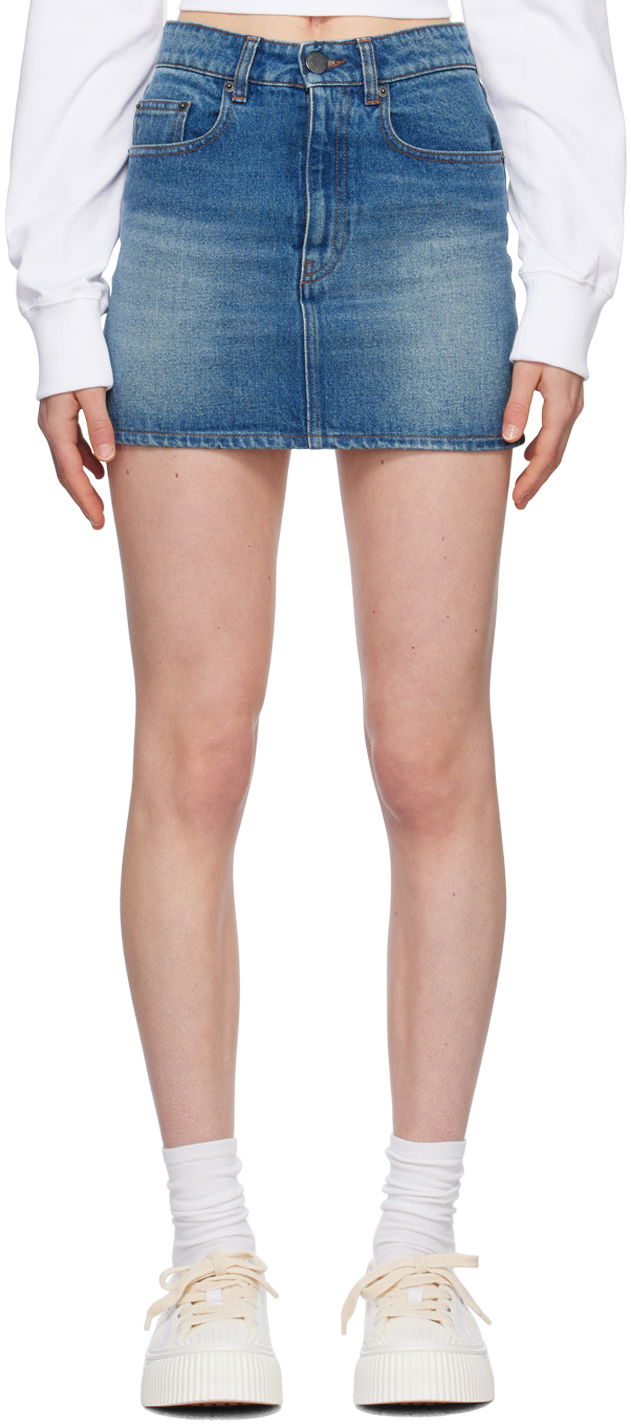 Пола AMI AMI Paris Five-Pocket Denim Miniskirt Синьо | FSK011.DE0001, 0