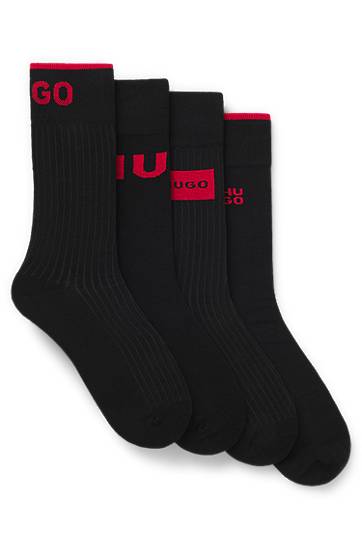 Four-pack regular-length logo socks