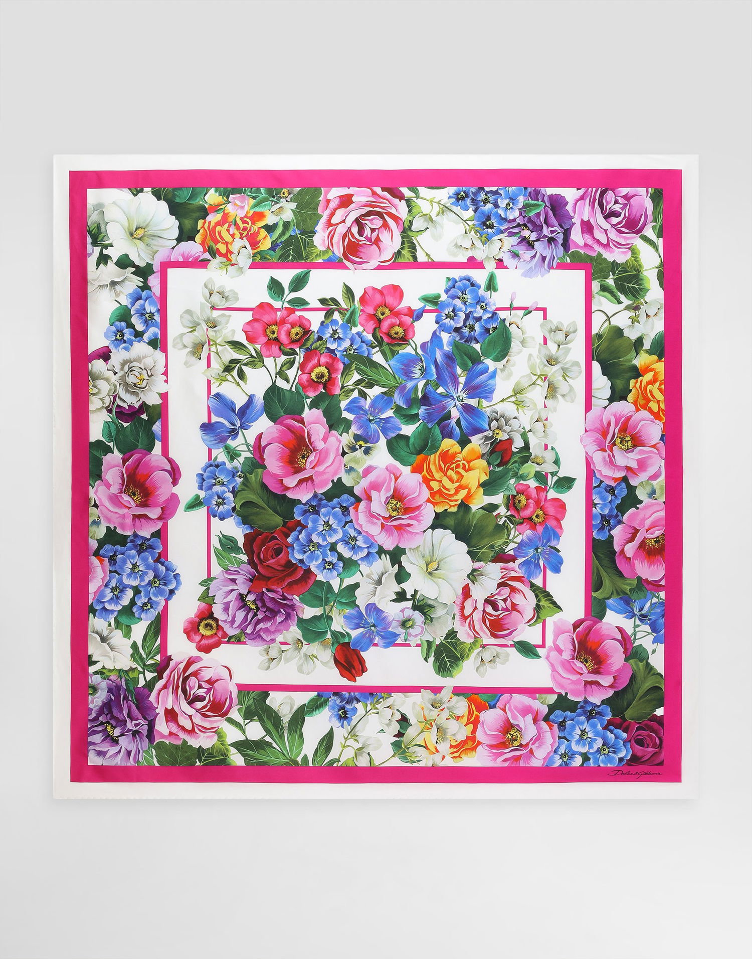 Шал Dolce & Gabbana Dolce & Gabbana Floral-Print Silk Twill Square Scarf Многоцветен | FN090RGDCWDHH5KT, 0