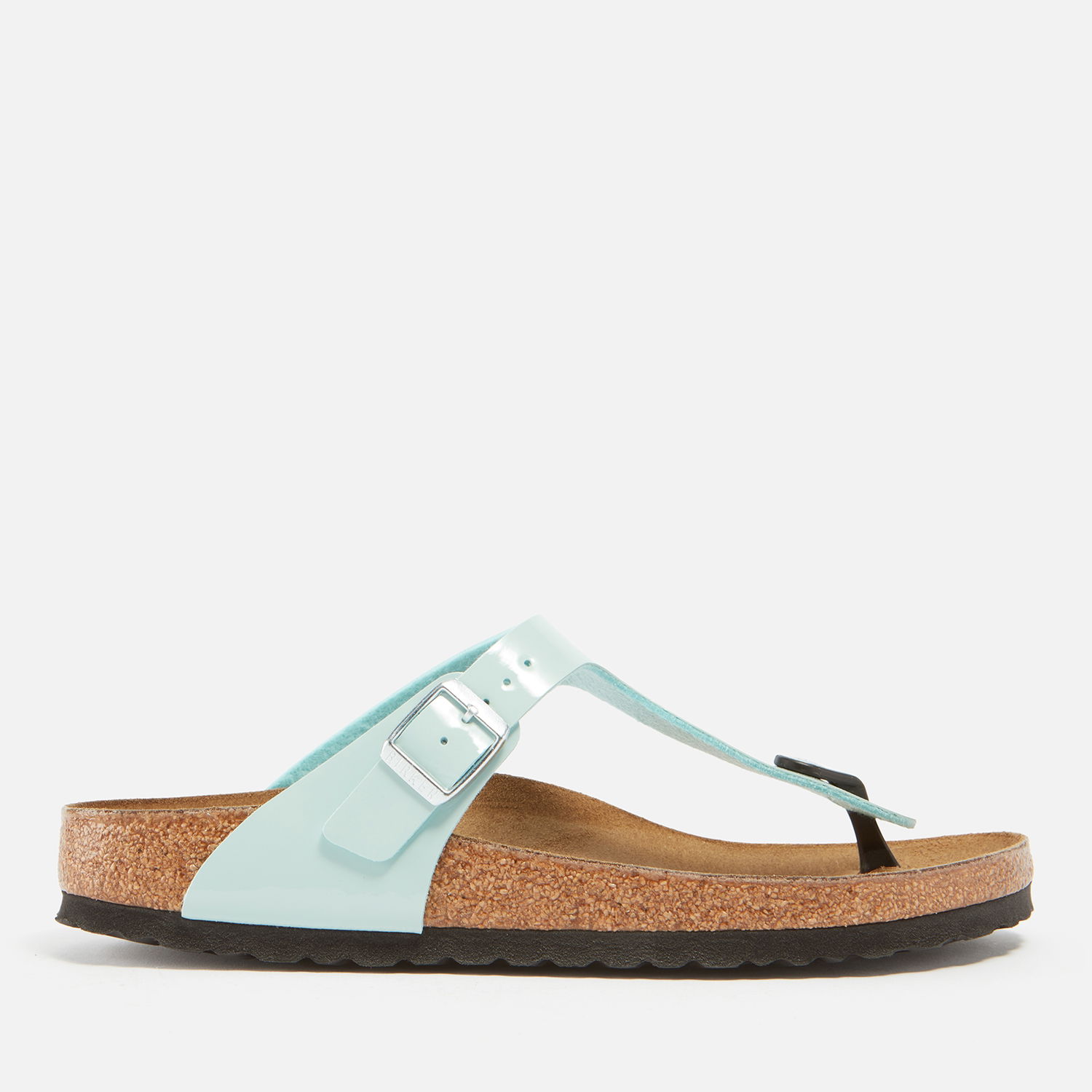 Кецове и обувки Birkenstock Women's Gizeh Patent Leather Sandals - UK 3.5 Синьо | 1026964, 0