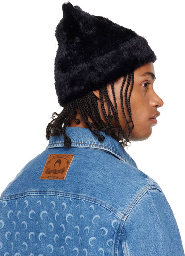 Шапка Marine Serre Marine Serre Wild Fluffy Knit Beanie Черно | UHG068ACKNI0536, 4