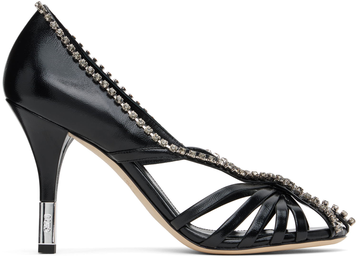 Кецове и обувки CHLOÉ Chloé Leonie Crystal-Embellished Slingback Heels Черно | CHC25S07LPP, 0