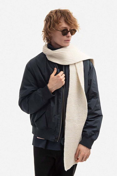 Шал WOOD WOOD Knit Scarf Бяло | 12239100.4038, 1
