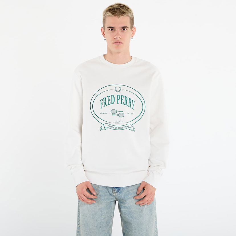 Суитчър Fred Perry Fred Perry Chosen By Champions Sweatshirt Бяло | M1605 129