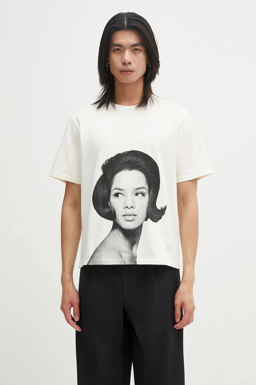 Тениска Wales Bonner Wales Bonner Selah Oversized T-Shirt Бяло | UA25JE29.JE01.100