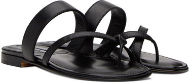 Аксесоари Manolo Blahnik Manolo Blahnik Susa Leather Toe-Ring Sandals Черно | 418-0317, 3