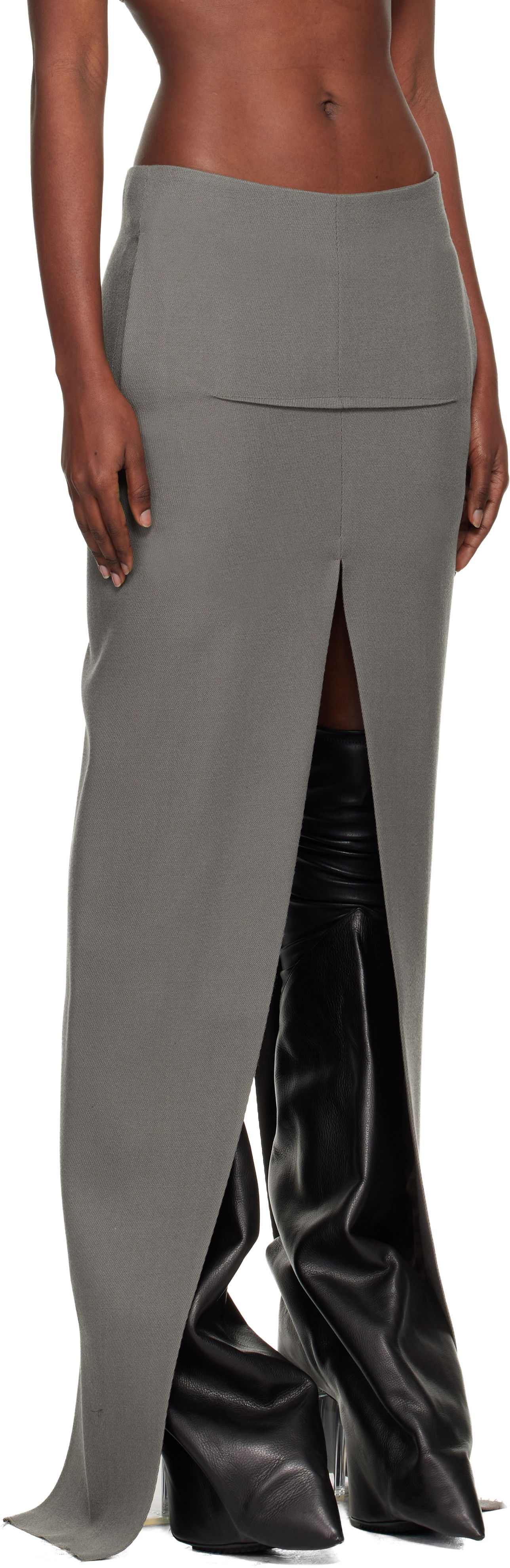Пола Rick Owens Concordians Sliced Maxi Skirt Сиво | RO02E4387 WD, 1