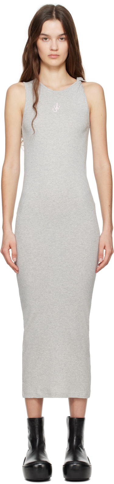 Pокля JW Anderson JW Anderson Anchor Logo Twisted Strap Midi Dress Сиво | JD0043-PG1717, 0