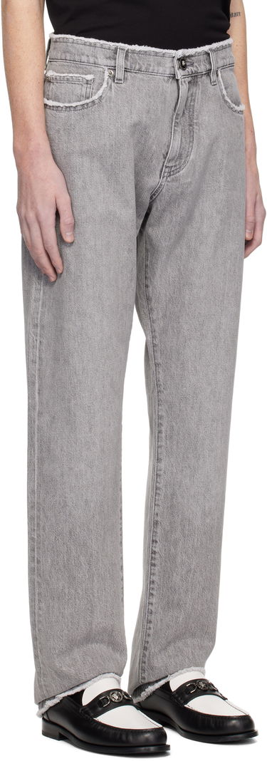 Дънки Versace Frayed Regular-Fit Jeans Сиво | 1016106_1A11098, 1