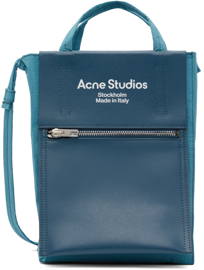 Голяма пазарска чанта Acne Studios Papery Nylon Tote Bag Синьо | C10145-, 0