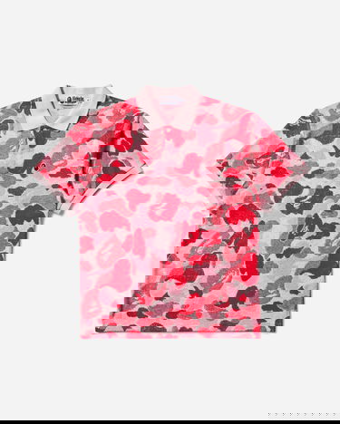 Поло тениска BAPE ABC Camo Polo Jacquard Shirt Розово | 1L30112002 PINK, 1