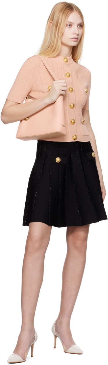 Пола Balmain Balmain Flared Knit Miniskirt Черно | EF1LB929KI15, 3