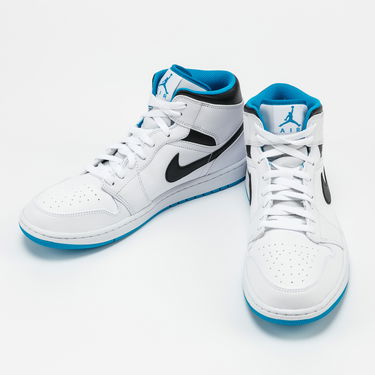 Кецове и обувки Jordan Air Jordan 1 Mid "Laser Blue" Бяло | 554724-141, 2
