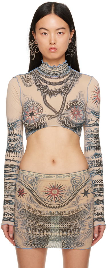 Пола Jean Paul Gaultier Gaultier Soleil Print Turtleneck Бежово | 23/15-F-TO112-J528-635030, 0