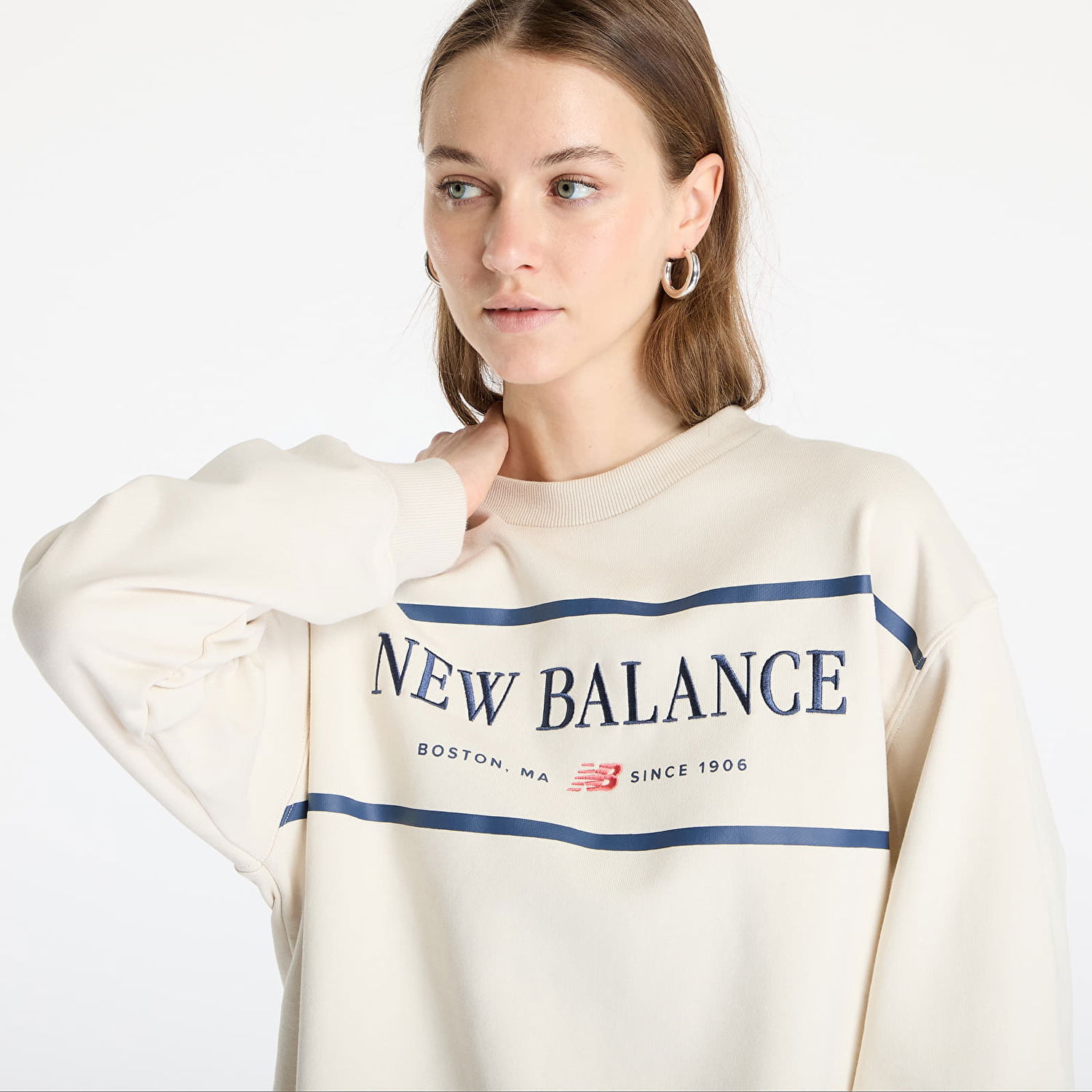 Пуловер New Balance Crewneck Sweatshirt WT51923 Бежово | NBWT51923LIN, 1