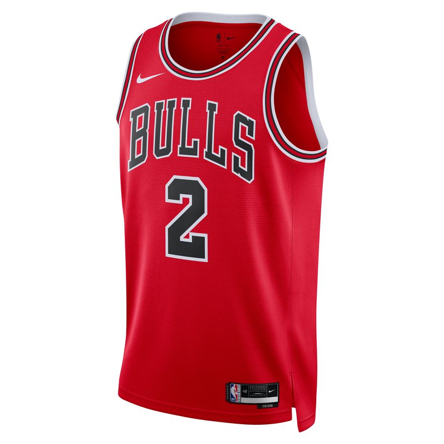 Фланелка Nike Dri-FIT NBA Ball Lonzo Chicago Bulls Icon Edition 2022/23 Swingman Jersey Червено | DN2000-660, 0