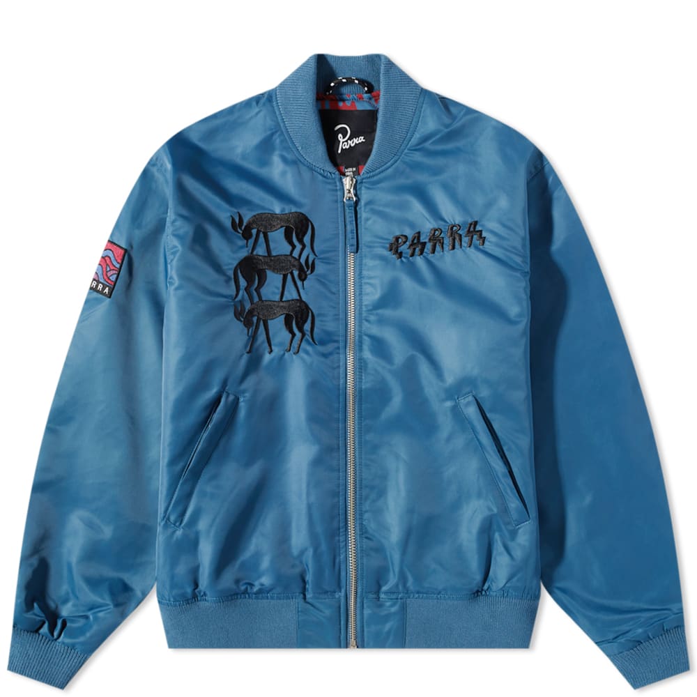 Яке бомбър By Parra Stacked Pets Varsity Jacket Тъмно синьо | 49141-TEL, 0