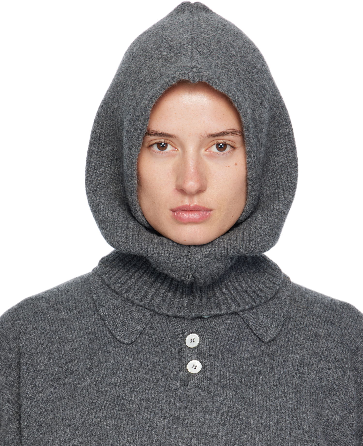 Шал &Daughter &Daughter Hand-Knitted Hooded Cowl Сиво | HKN03924, 0