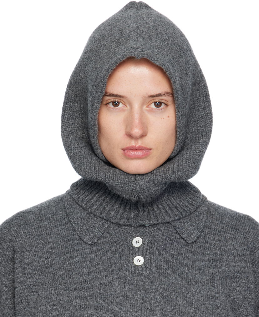Шал &Daughter &Daughter Hand-Knitted Hooded Cowl Сиво | HKN03924