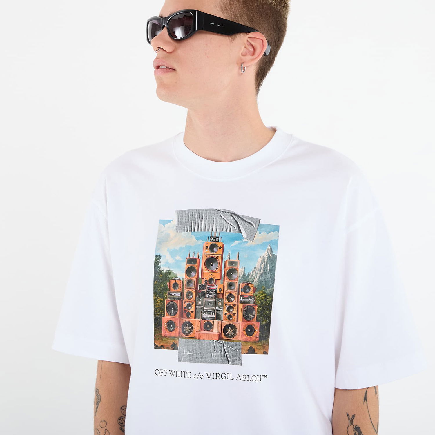 Тениска Off-White Off-White Train Off Skate S/S T-Shirt Бяло | OMAA120F25JER0040110, 1
