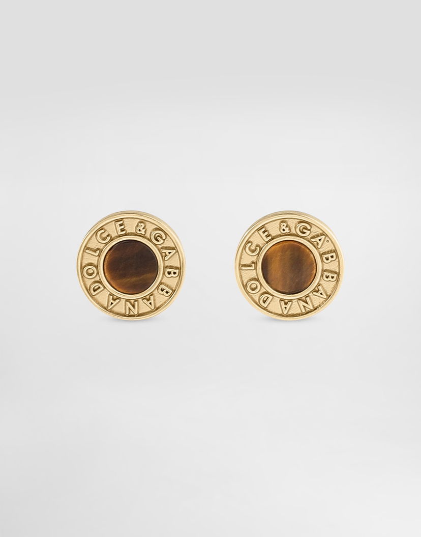 Обеци Dolce & Gabbana Dg Logo Tiger's Eye Pin Earrings Металик | WER5S1W1111ZOO00