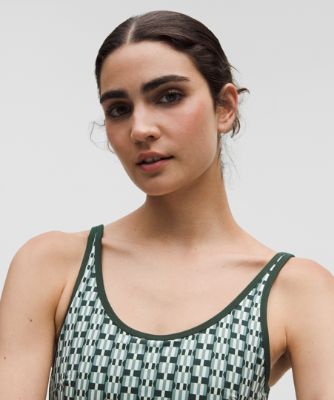 Комплект lululemon Geometric Pattern Cropped Tank Top B/C Cups Medium Support & Tennis Skirt Set Зелено | prod20002043, 9