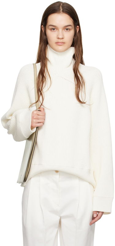 Пуловер TOTEME TOTEME Raglan Turtleneck Sweater Бяло | 242-WRT2186-YA0075, 0