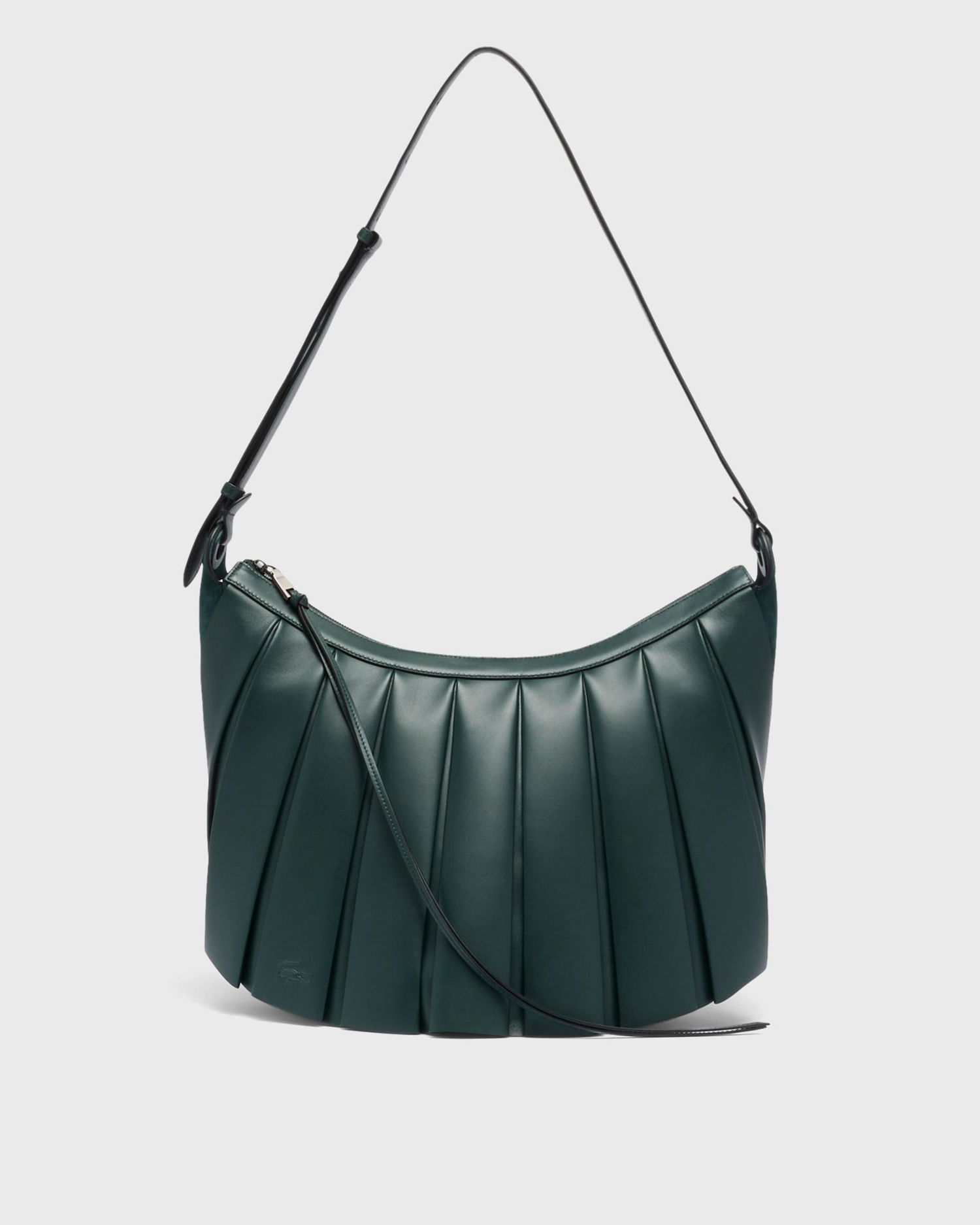 Дамска чанта Lacoste Pleated Leather Hobo Bag Зелено | NU5212DP-946, 0