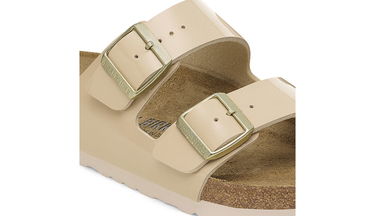Кецове и обувки Birkenstock Arizona Birko-Flor Patent Narrow Fit Sandals Бежово | 1013070, 6