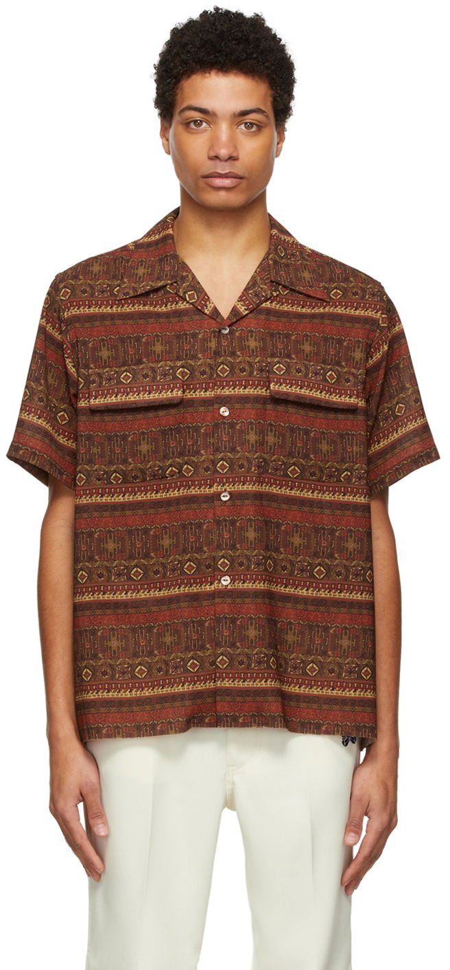 Риза Needles NEEDLES Classic Print Shirt Кафяво | KP079, 0
