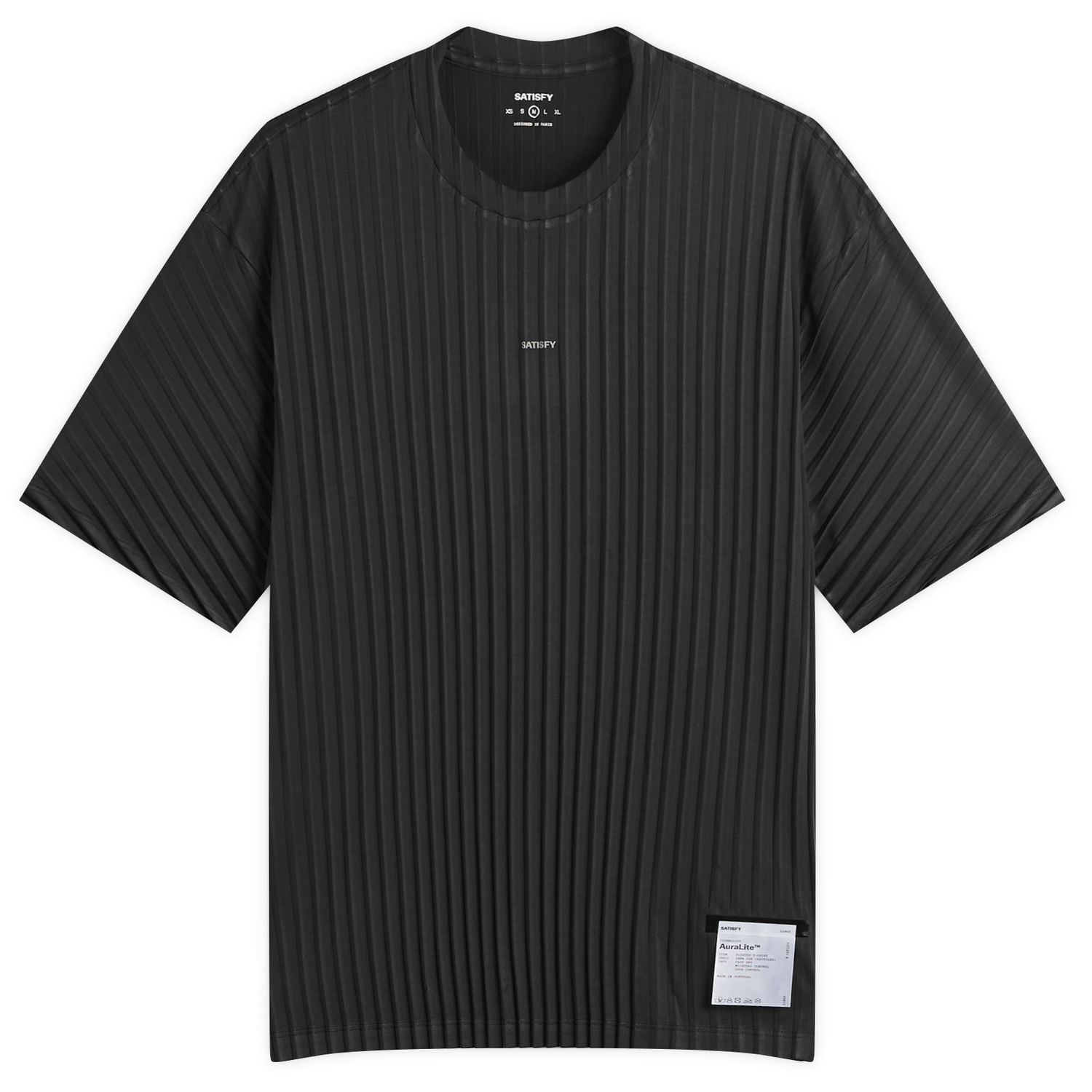 Тениска Satisfy Auralite Pleated T-Shirt, Size Small Черно | 11043-BK-SA, 0