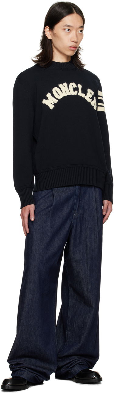 Пуловер Moncler Crewneck Sweater with Logo Черно | K20919C00009M1367, 4