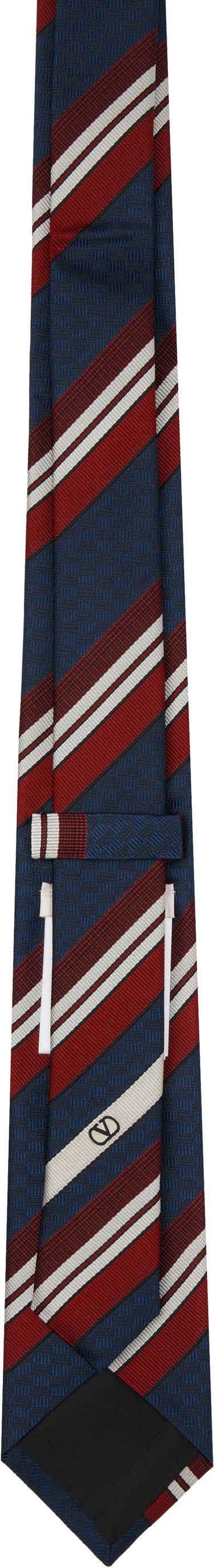 Шал Valentino Valentino Garavani Valentie Striped Silk Tie Синьо | 6Y2EV194RYG, 1