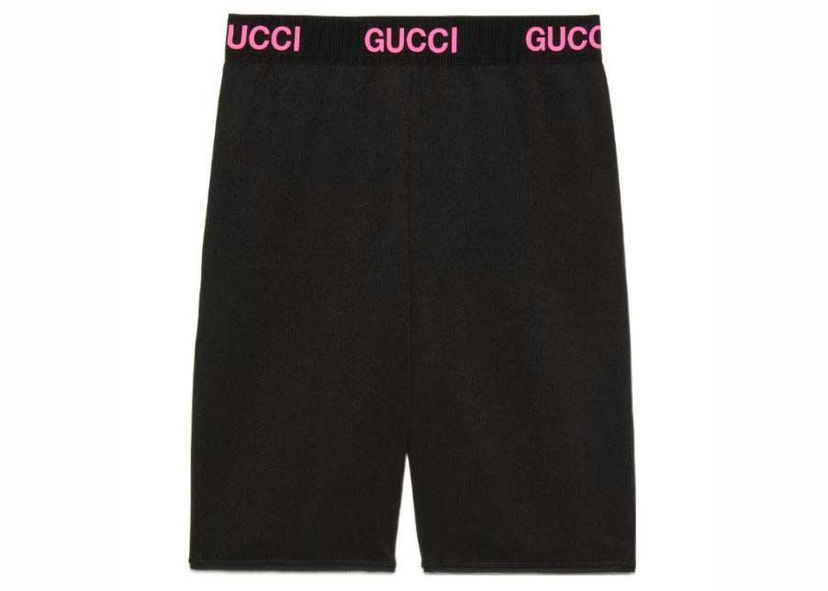 Къси панталони Gucci Biker Shorts Black/Pink Черно | 688421 XJDS5 1037