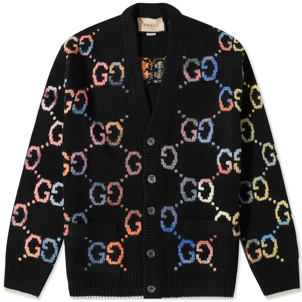 Пуловер Gucci Rainbow All Over GG Cardigan Черно | 694776-XKCD4-1152, 0