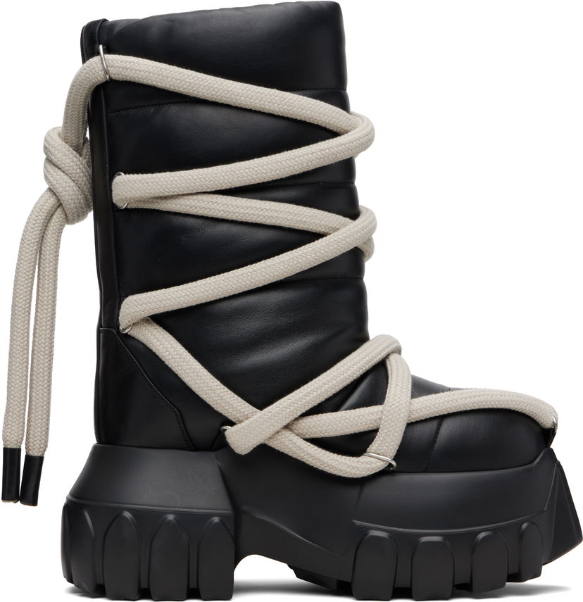 Кецове и обувки Rick Owens Rick Owens Concordians Lunar Mega Tractor Boots Черно | RU02E1862 LLPPW3