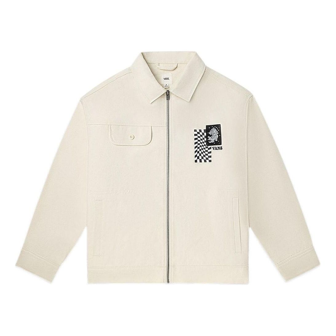 Яке Vans Embroidered Lapel Zipper Long Sleeve Jacket Бежово | VN0A7Q193KS, 0
