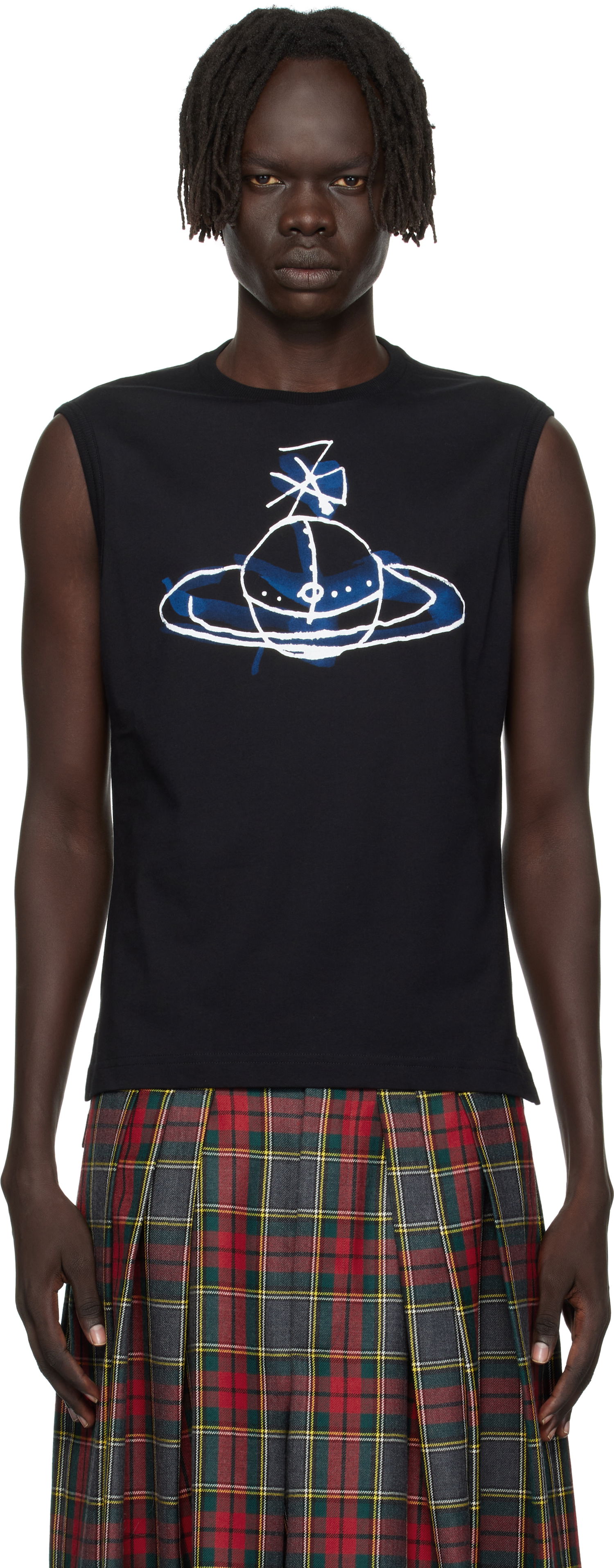 Потник Vivienne Westwood Vivienne Westwood Drawn Orb Sleeveless T-Shirt Черно | 2G01000A-J001M-, 0