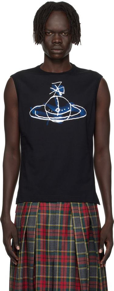 Потник Vivienne Westwood Vivienne Westwood Drawn Orb Sleeveless T-Shirt Черно | 2G01000A-J001M-, 0