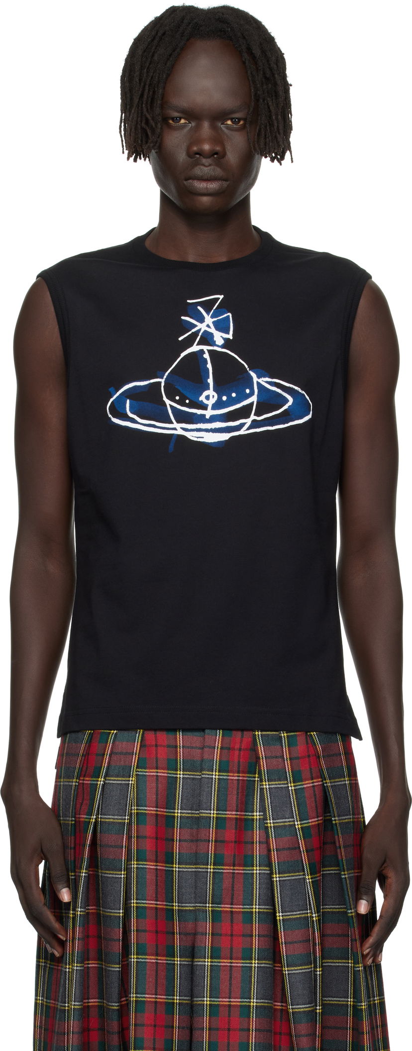 Потник Vivienne Westwood Vivienne Westwood Drawn Orb Sleeveless T-Shirt Черно | 2G01000A-J001M-