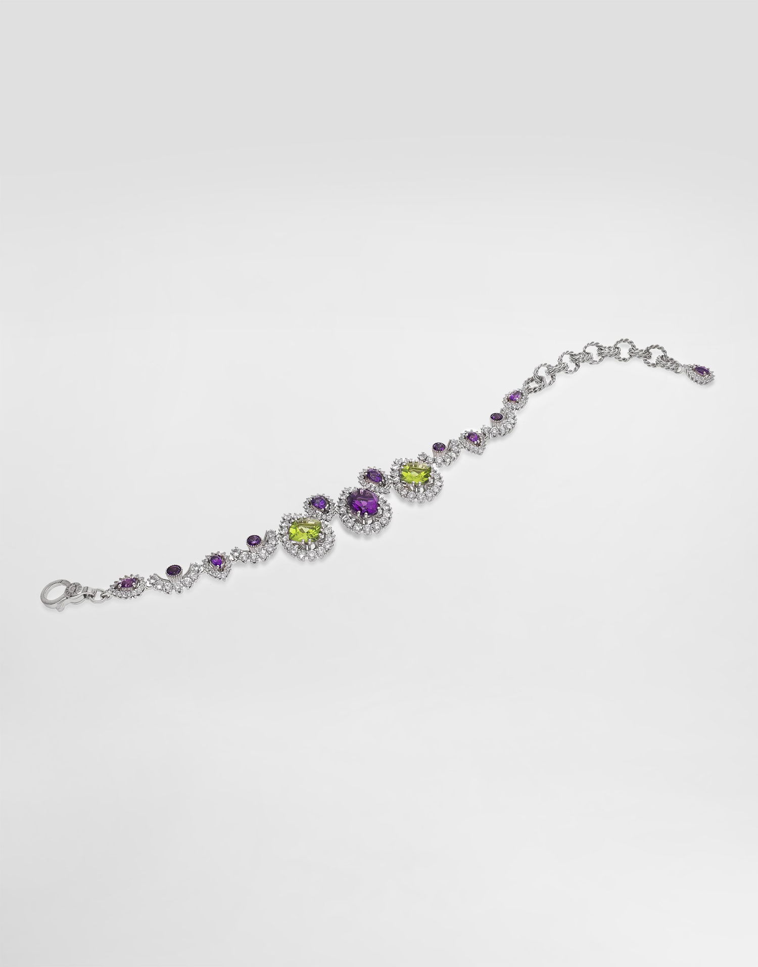 Гривна Dolce & Gabbana Dolce & Gabbana Eleganza 18K White Gold Bracelet with Amethysts, Peridots, and Sapphires Многоцветен | WBSA3GWAME180001, 0