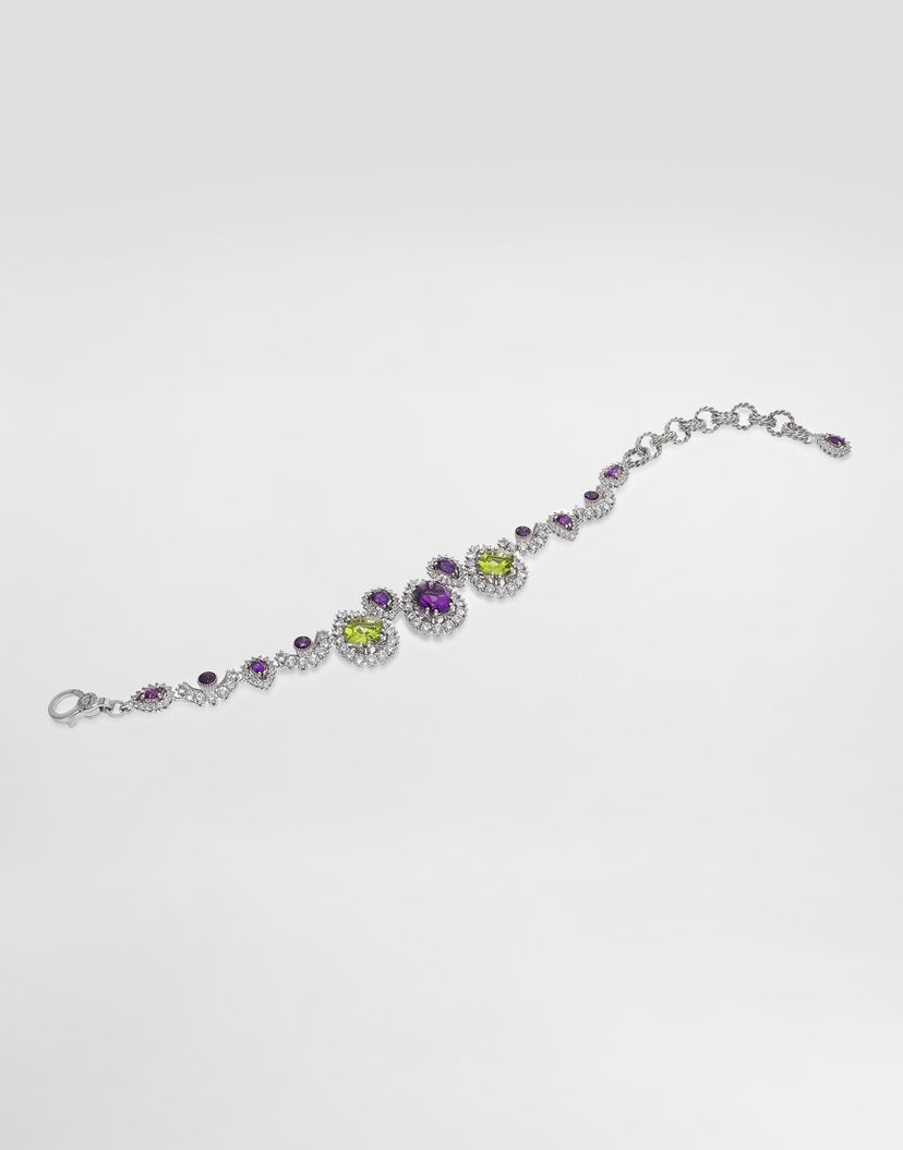 Гривна Dolce & Gabbana Dolce & Gabbana Eleganza 18K White Gold Bracelet with Amethysts, Peridots, and Sapphires Многоцветен | WBSA3GWAME180001
